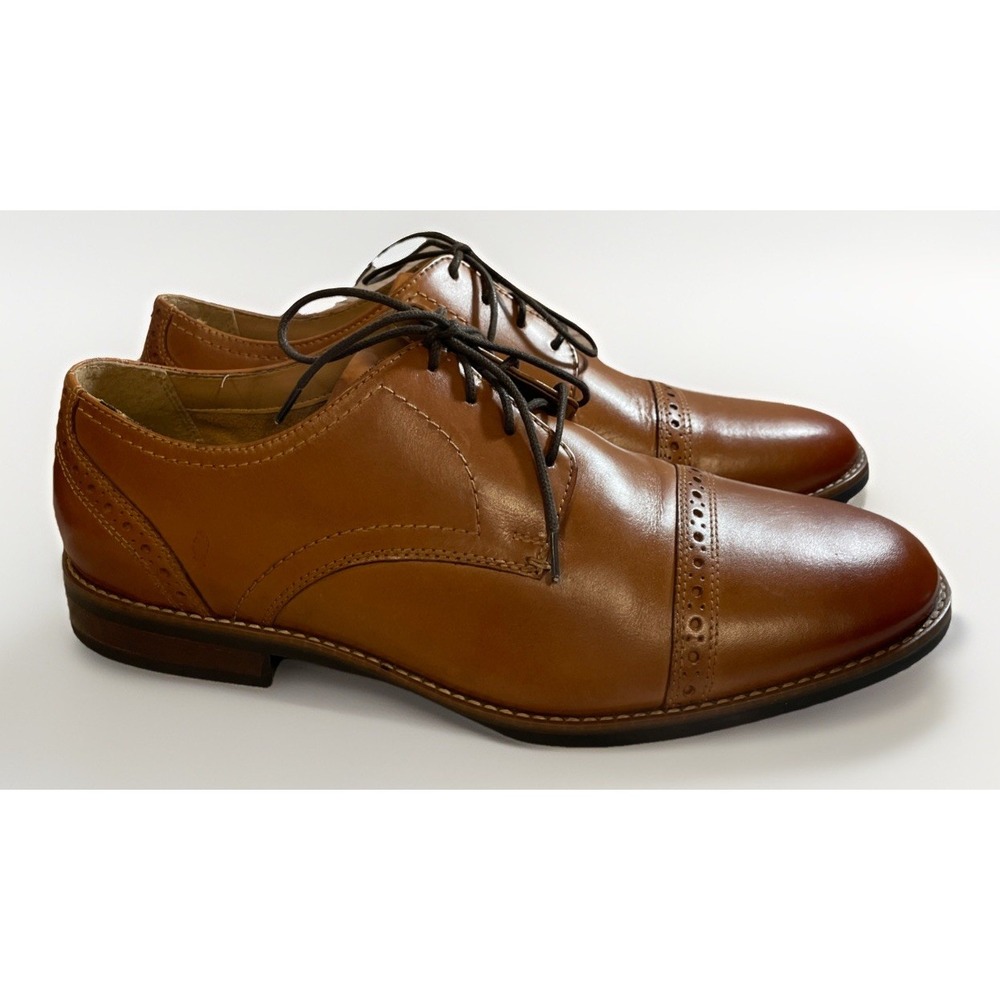 Nunn Bush Norcross Cap Toe Oxford Cognac Men's Size 12 M No Insoles Lace Up EUC